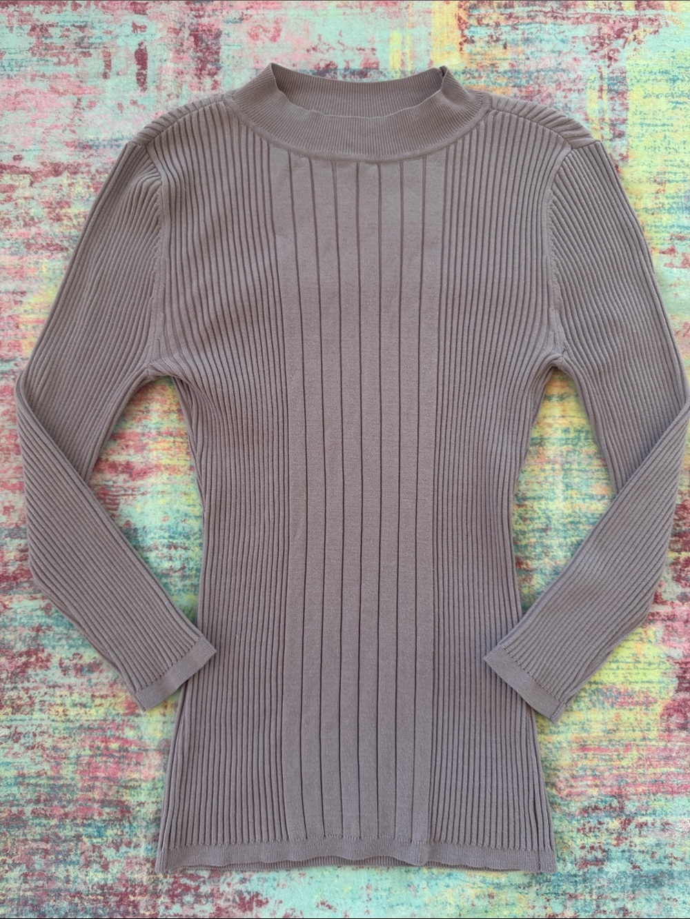 SEE MY BACK!
White House Black Market Ribbed Mock Neck Sweater - Taupe
